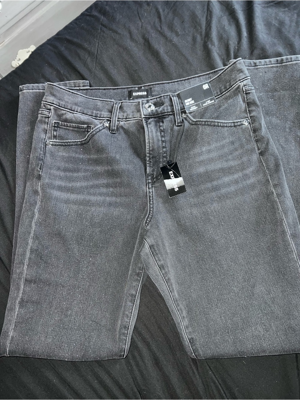 Express Women's Black SPARKLY Mid-Rise Jeans